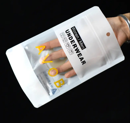 Persoonlijke hervergrendelbare stand-up zak ondergoed verpakking zip slot mylar zakken met helder raam