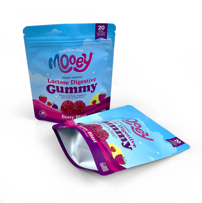 Op maat gedrukt vochtbestendig Mylar Stand-Up Pouch Verzegelde Zipper Bag Voor Candy Tea Gift Nut Packaging