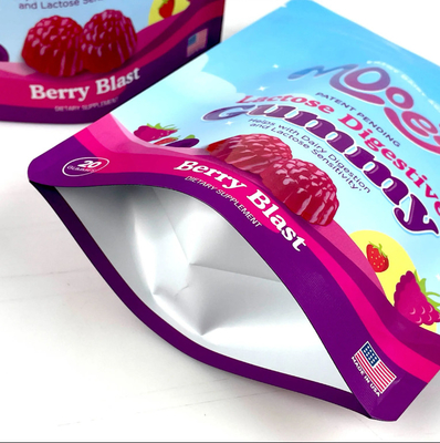 Op maat gedrukt vochtbestendig Mylar Stand-Up Pouch Verzegelde Zipper Bag Voor Candy Tea Gift Nut Packaging