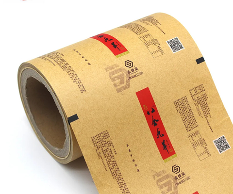 Gepersonaliseerde verpakkingen van kraftpapier en plastic filmrol voor thee-koekjes, frietjes - biologisch afbreekbaar en voedsel kwaliteit