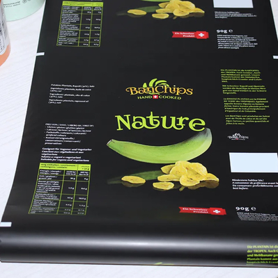 Gepersonaliseerde warmteverzegelde flexibele verpakkingsfilm voor snacks, aardappelen, maïstortilla's, maïsmeel, bananen plakjes