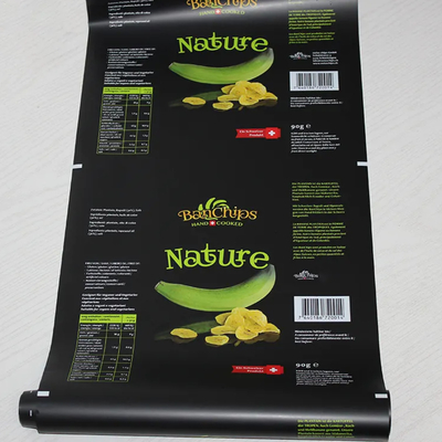 Gepersonaliseerde warmteverzegelde flexibele verpakkingsfilm voor snacks, aardappelen, maïstortilla's, maïsmeel, bananen plakjes