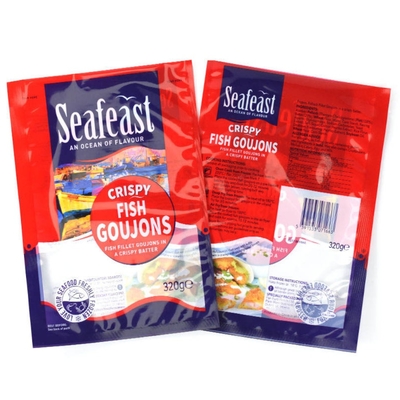 Aangepaste bedrukking vacuüm vis kip diepvriesvoedsel verpakking met 3-zijdig gesealde plastic zak logo
