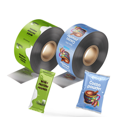 Op maat gedrukt Plastic Foil Gelamineerd Biologisch Afbreekbaar Hitteverzegelbaar Wrap Poeder Sap Stick Plastic Sachet Roll Film