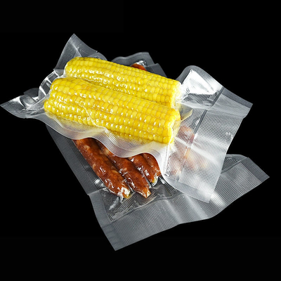 Commerciële plastic verpakkingszak van aangepaste kwaliteit, 3-zijdig hitteverzegelde sealer, getextureerde zak, vacuümverpakkingszak met reliëf, voedsel, vlees, noten