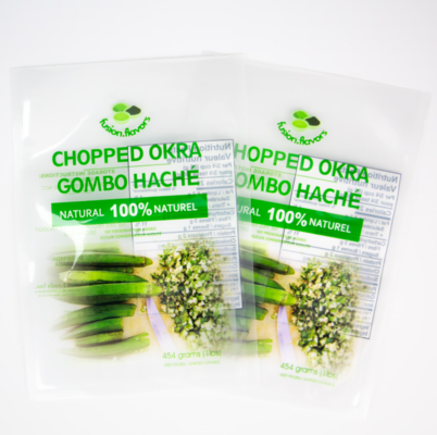 Op maat gemaakte digitale drukwerk Transparante 1 pond gesneden okra verpakking Plastic zak Groenten vacuümzak