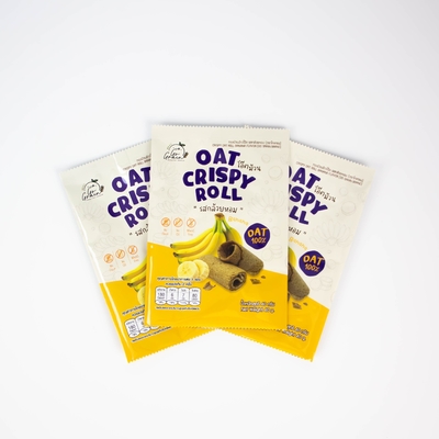 Digitaal drukken op maat Thaise snacks Banana Oat Crispy Roll Back Verzegelde zak Aluminium voedselverpakking