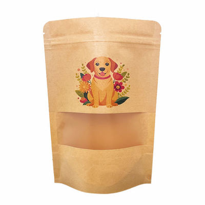 Milieuvriendelijke verpakking voor koffiebonen Thee Voedsel Snacks Kraftpapier Duidelijk Stand-Up Hervergrendelbaar Zip Lock Custom Logo