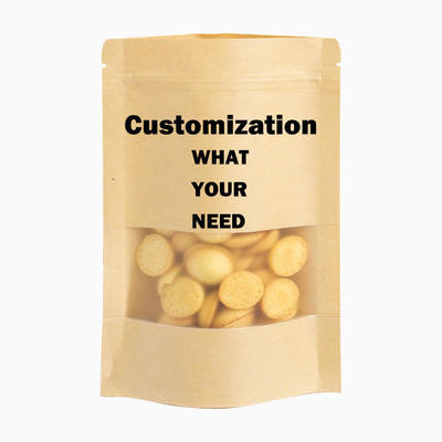 Milieuvriendelijke verpakking voor koffiebonen Thee Voedsel Snacks Kraftpapier Duidelijk Stand-Up Hervergrendelbaar Zip Lock Custom Logo