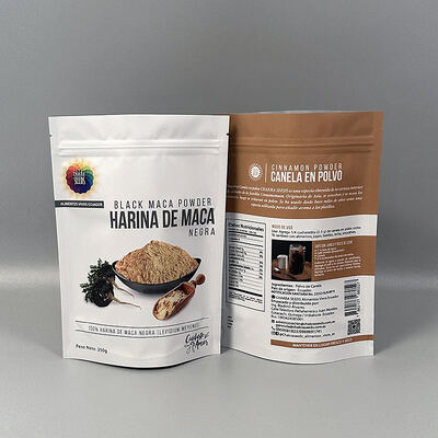 Resealable Zipper Food Packaging Bags Stand Up Pouch Custom Spice Powder Packaging Plastic Bag