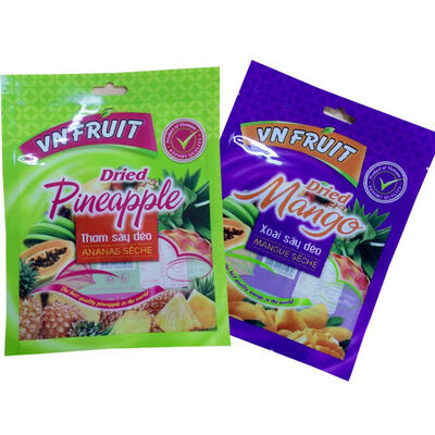 Digitale print voedselveilige driezijdige warmte-verzegelde vacuümverpakking voor het bewaren van verse mango, frambozen, bessen, blauwe bessen, platte zak voor diepvriesfruit