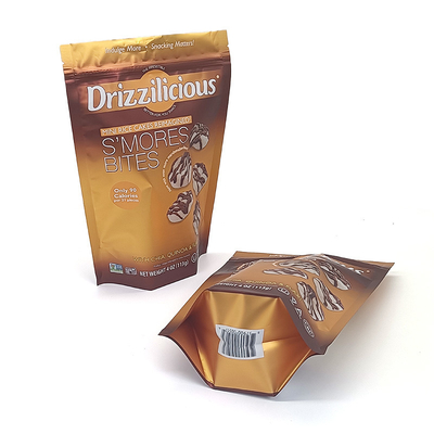 De gouden Mini Aluminium Foil Stand Up-Ritssluitingsverpakking doet het Voedsel van de Rijstcake Verpakking in zakken