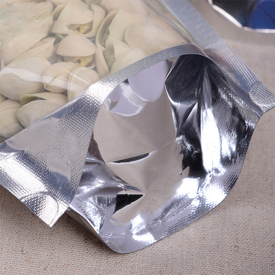Ritssluitingsaluminiumfolie die Zakken Resealable met Transparante Voorzijde opstaan