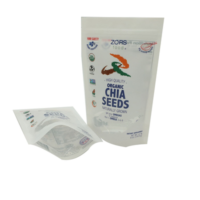Ritssluitingsslot Chia Seeds Packing Bag Stand op Gepaste kleurdruk