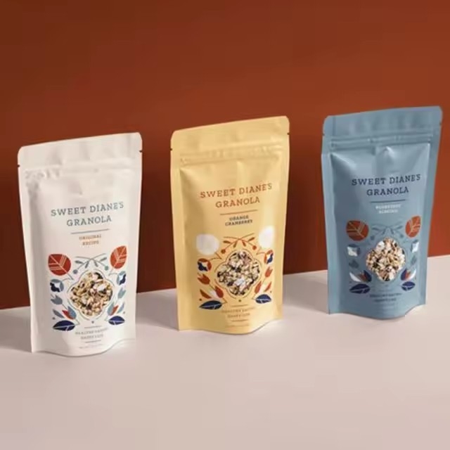 Op maat gedrukte aluminiumfolie ritszak Matte voedselkwaliteit Stand-up Bag Warmzegel Stand-up Bag