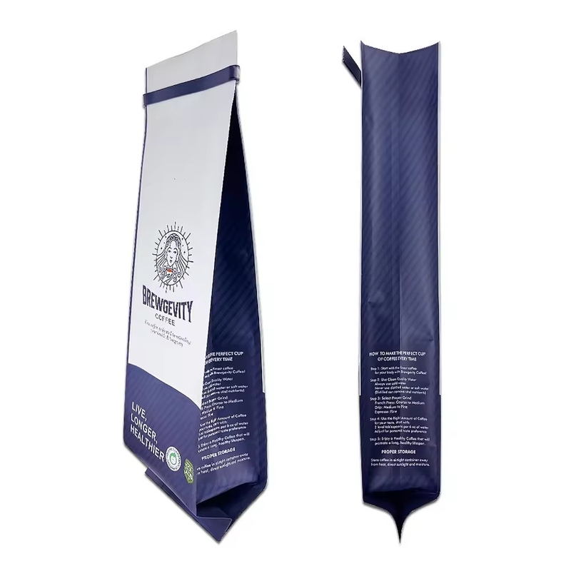 1 kg 2 kg gelamineerde zijkantgusset zak Custom logo printing koffie poeder zak met tin tale
