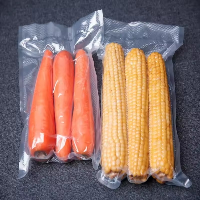 Huisopslag Doorzichtige Nylon Plastic Voedselsvacuümzakken Voor Verpakking Zoetmaïs Fruit