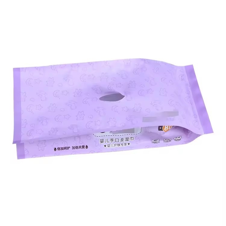 Custom Logo Side Gusset Plastic Flat Skincare Wet Wipes Packaging Film Bag voor Baby Wet Tissue Packaging Bag