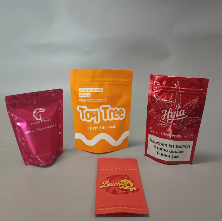 Aluminiumfolie cosmetische zak op maat gedrukt Mylar Driezijdige zegel zak voor fisisch masker verpakking Mylar zak