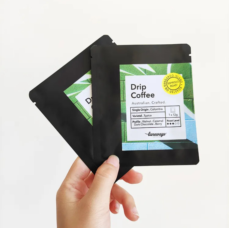Digitaal afgedrukt 3 zijden verzegeld Flat Pouch Sachet voor druppel koffie Filter Verpakking Hangende oor koffiezak