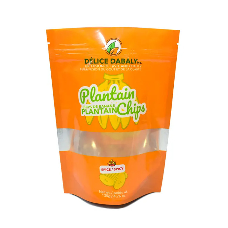 Snack Chips Verpakking Custom Logo Zipper Food Grade Bags Pouch Sachet Plantain Chips Herverzegelbaar composiet plastic