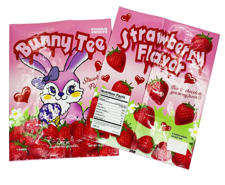 Op maat gemaakte hittevergrendeling Plastic Back Side Seal Candy Nut Mylar Bag Energy Mushroom Chocolate Bar Verpakking Sakjes