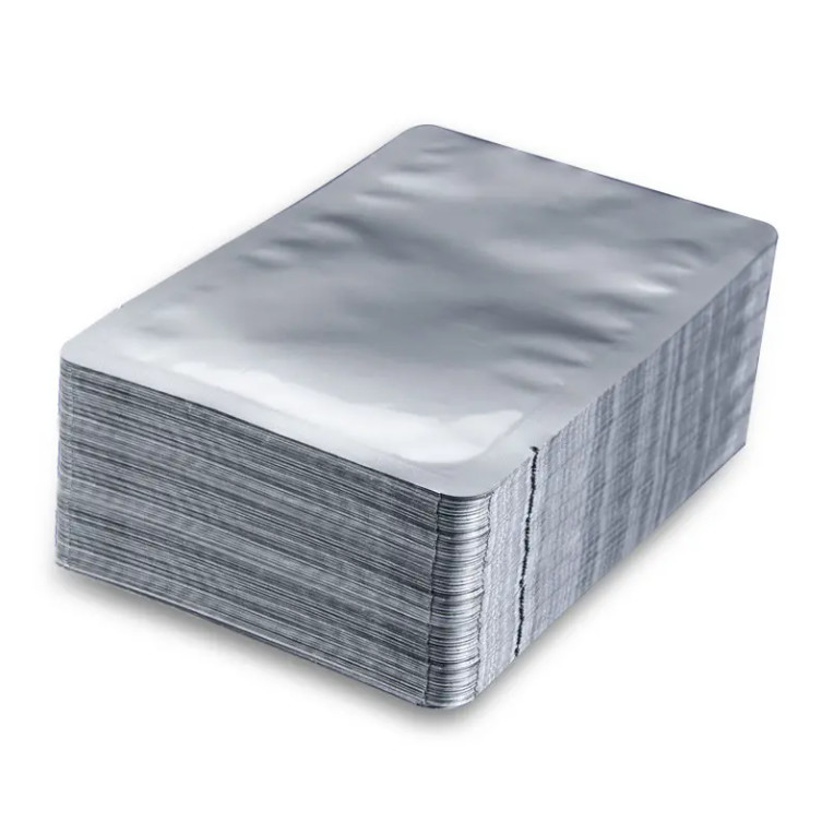 Zilveren voedselkwaliteit Autoclaaf Vacuüm Warmte Afdichtbaar Plain Aluminium Folie Mylar Bag Open Top Verpakking Bulk Food Storage Retort Pouch