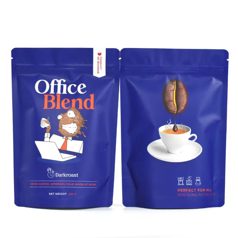 Op maat gemaakte gedrukte geurbestendige 100g 500g Stand Up Zipper Pouch Sachet Supplementen Whey Coffee Packaging Mylar Bag