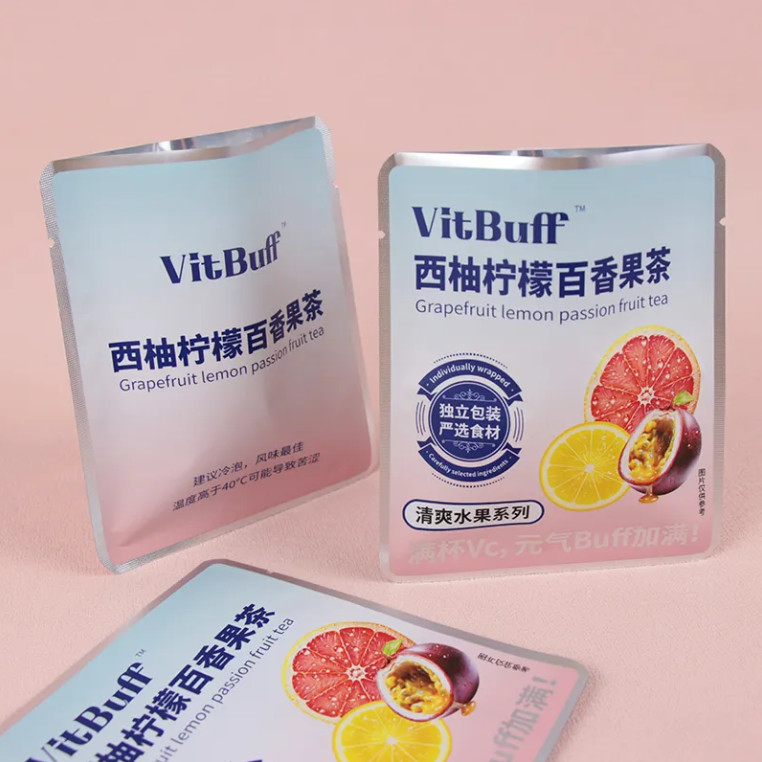 Op maat gemaakte kleine warmteverzegelbare driezijdige afdichting Fruit Matte Sachet Leeg theezakje zak voor thee vochtbestendige ritszak