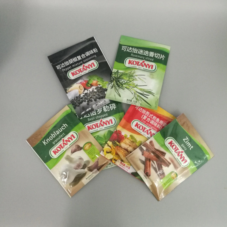 Rosemary gesneden kruiden Plastic verpakking Kleine zak 3 kanten verzegelde aluminium zakken voor verpakking