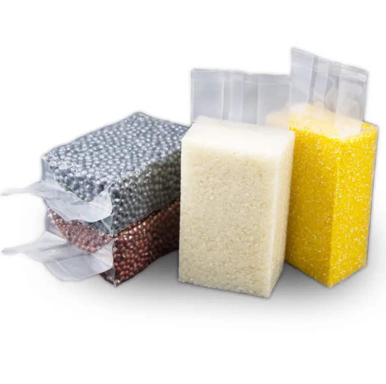 Goedkope doorzichtige nylon plastic verpakkingszak Sterke zijkant gasset afdichting 1 kg/100 kg Vacuümverpakkingszakken voor rijstvoedsel