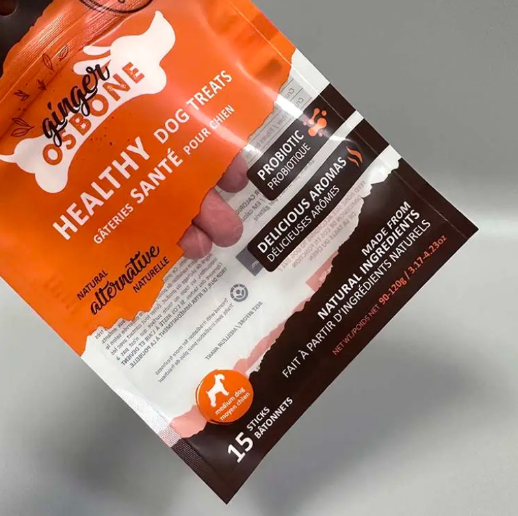 Persoonlijk afgedrukt 3 zijde zegel Transparante zak voor katten en honden Voedsel Snack zak verpakking Mylar zak