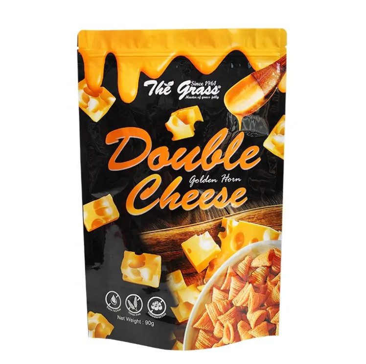Op maat gedrukte warmteverzegelbare maïs snack verpakkingszak plastic laminaat AL voedsel verpakking stand up pouch