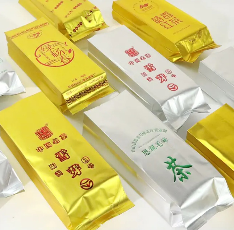 Custom Design Print Aluminium Foil Mylar Stand Up Pouch Hot Seal Side Gusset Bags Food Tea Coffer Packaging Bag Pouch Met Logo