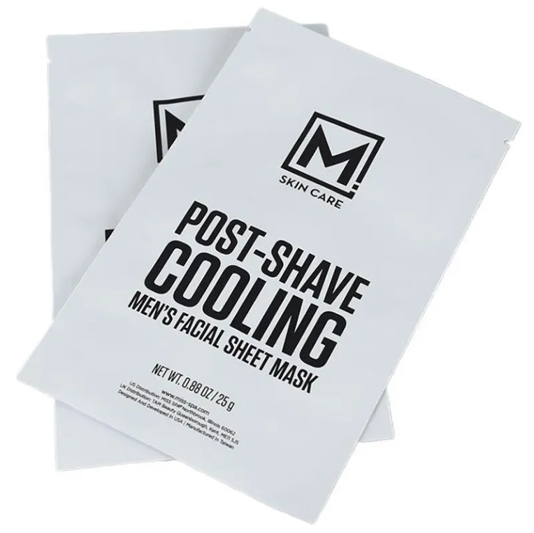 Custom logo gedrukt aan drie zijden warmteverzegelbaar plat cosmetisch gezichtsmasker verpakking zakje gezichtsmasker zak