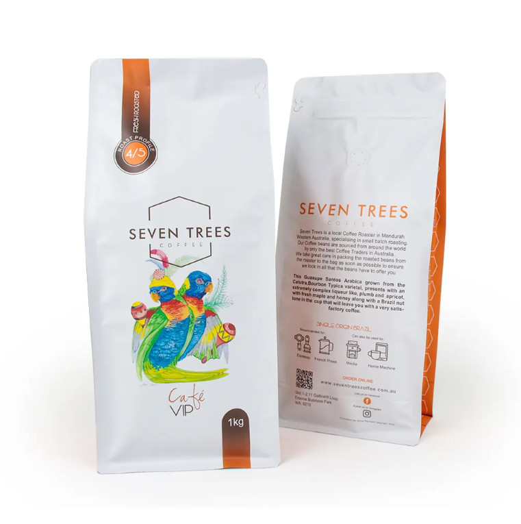 Gepersonaliseerd LOGO Printing Flat bottom pouch Gusset Eight Side Seal Pet Food Bag Rice Cookie Dry Goods Food Plastic Bag voor koffie