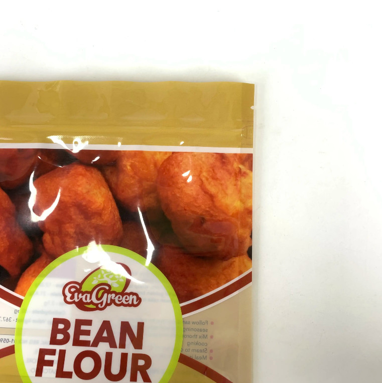 Eco-vriendelijke hervergrendelbare plastic zak bonenmeel snoep koekjes snack pakket zak staan op rits zak voor voedsel