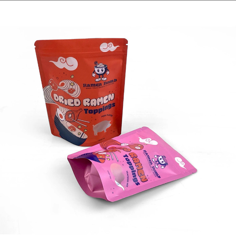 Herbruikbare verzegelde plastic ritszakje Koekjes Snack Food Stand-up Pouch Vochtbestendige verzegelde verpakkingszak