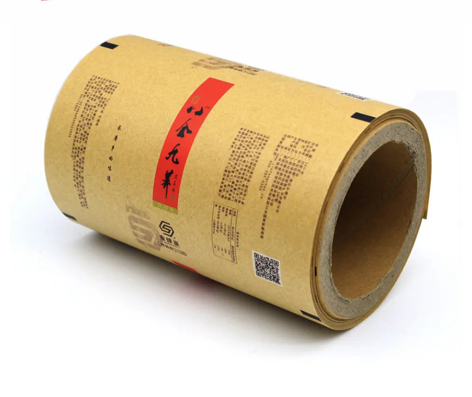 Gepersonaliseerde verpakkingen van kraftpapier en plastic filmrol voor thee-koekjes, frietjes - biologisch afbreekbaar en voedsel kwaliteit