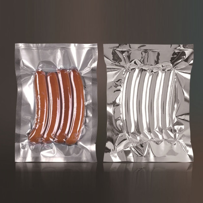 Aangepaste voedselveilige kunststof, puur aluminium, transparante 3-zijdige gesealde vacuümzak, stoomzak, voedselopslagverpakking