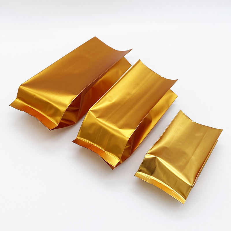 Custom Logo Side Gusset Flat Bottom Stand Up Pouch Aluminiumfolie theezakjes met warmte afdichting CPP & PE Plastic Food Packaging