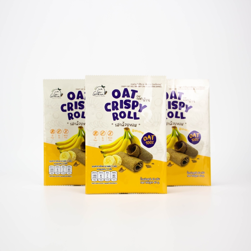 Digitaal drukken op maat Thaise snacks Banana Oat Crispy Roll Back Verzegelde zak Aluminium voedselverpakking